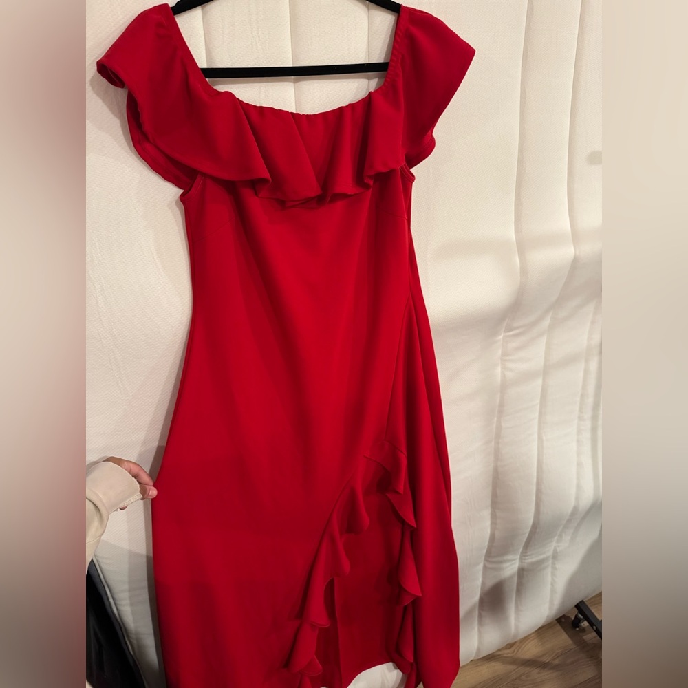 Off the shoulder red flamenco dress